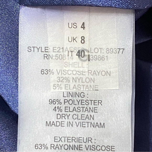 Elie Tahari Sheath Dress Size 4 Navy Black Colorblock Mod Cocktail Party - Picture 6 of 7